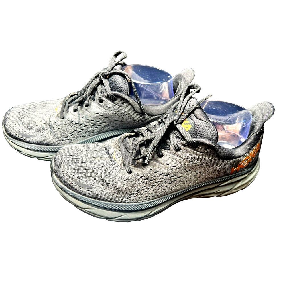 HOKA Clifton 8 Running Shoes Women’s 9.5 Gray Copper Gold Athletic Sneakers - Picture 4 of 14